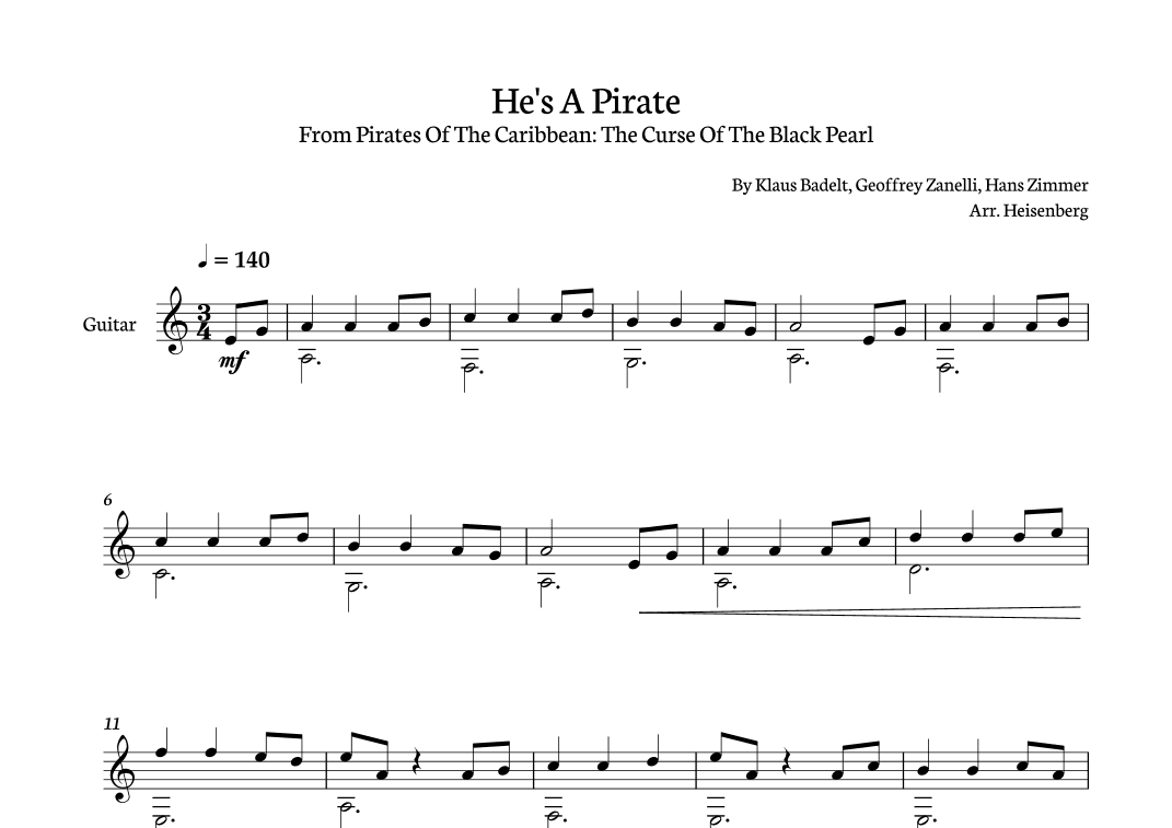 He's A Pirate (arr. Heisenberg)