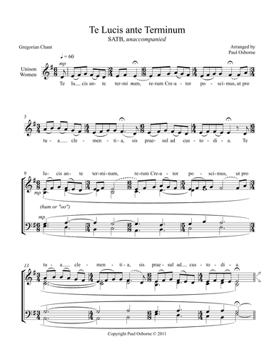 Te Lucis Ante Terminum (arr. Paul M. Osborne)