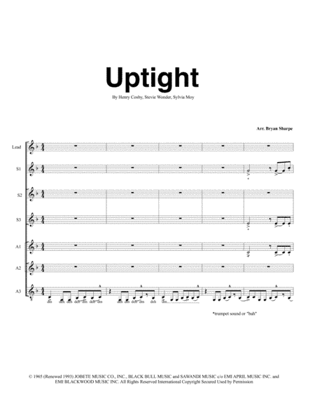 Uptight (everything's Alright) (arr. Bryan Sharpe)