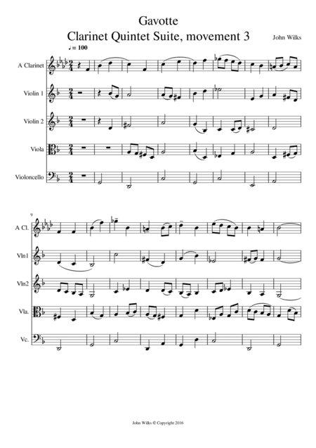 Gavotte - Clarinet quintet