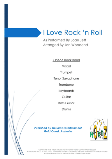 I Love Rock 'N Roll (arr. Jon Woodend)