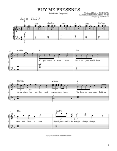 Buy Me Presents (arr. Frank Pisani)