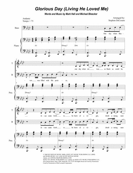Glorious Day (Living He Loved Me) (arr. Stephen DeCesare)
