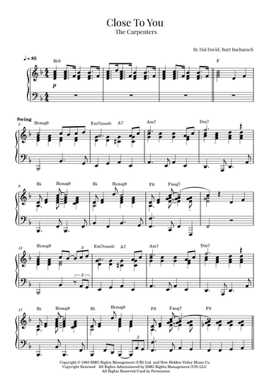 (they Long To Be) Close To You (arr. Roger da Luz)