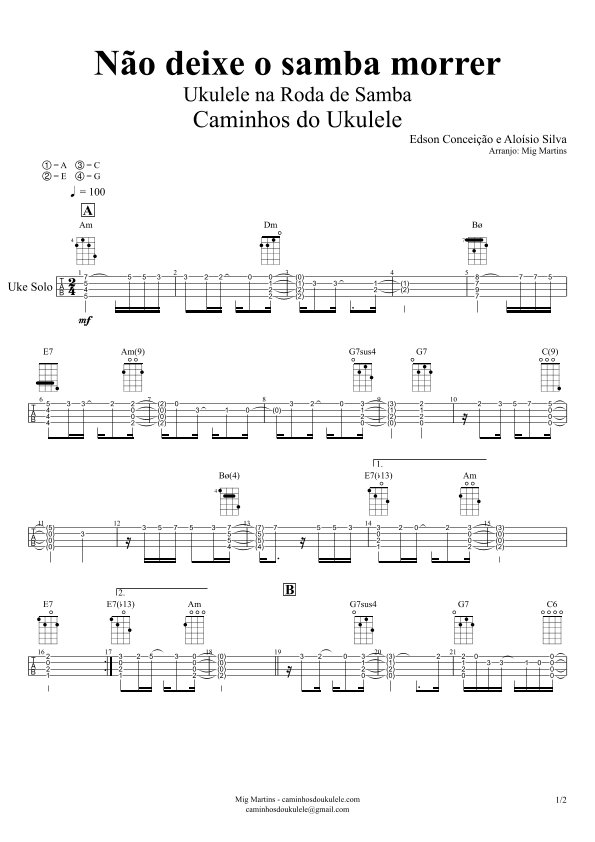Nao Deixe O Samba Morrer (arr. Mig Martins)