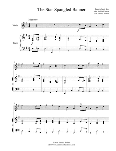 The Star-Spangled Banner - for violin and piano (arr. Samuel Stokes)