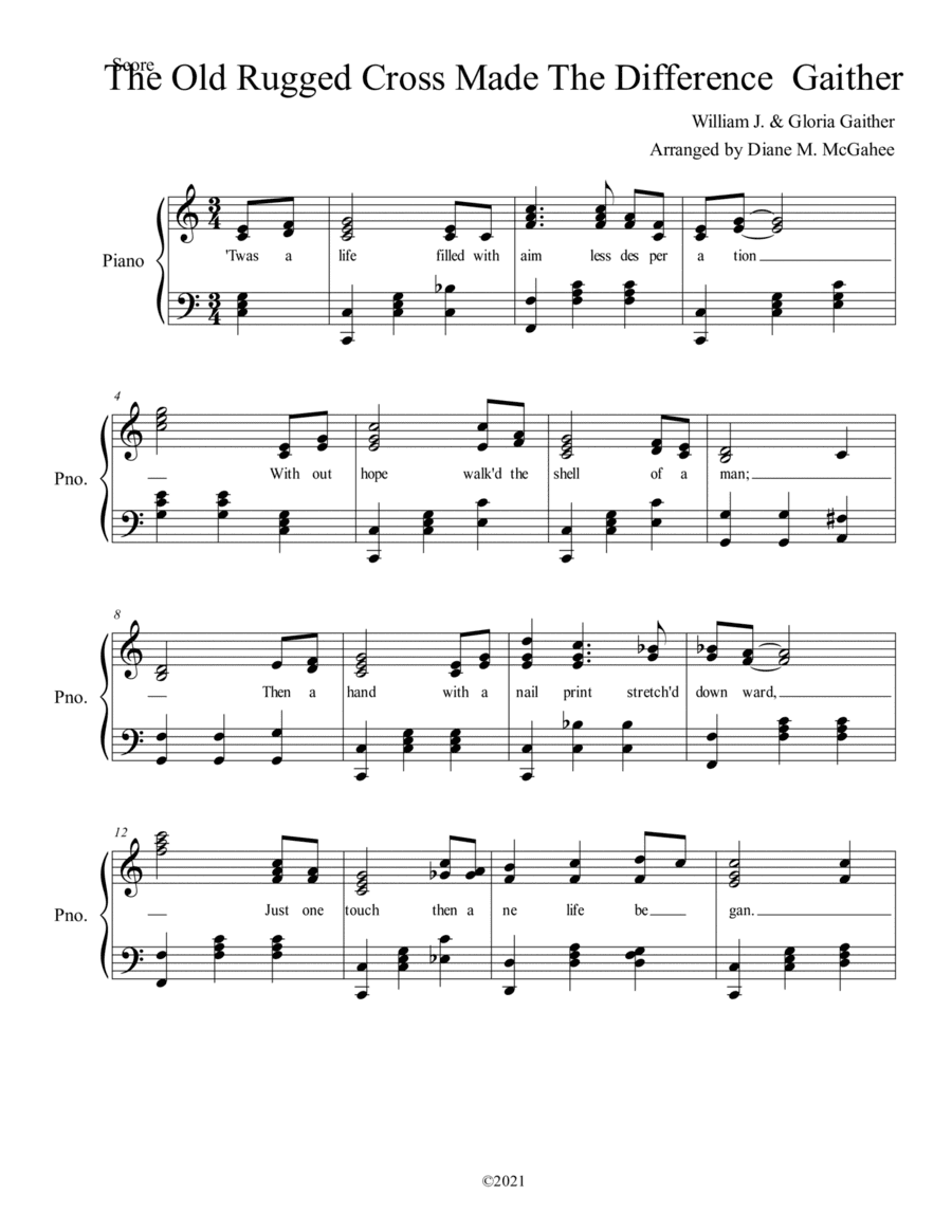 The Old Rugged Cross Made The Difference (arr. Diane M. McGahee)
