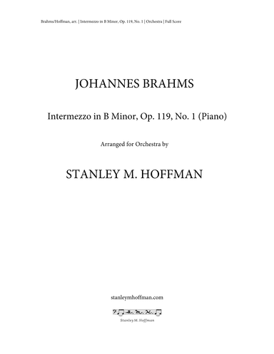 Intermezzo in E Minor, Op. 119, No. 2 (arr. Stanley M Hoffman)