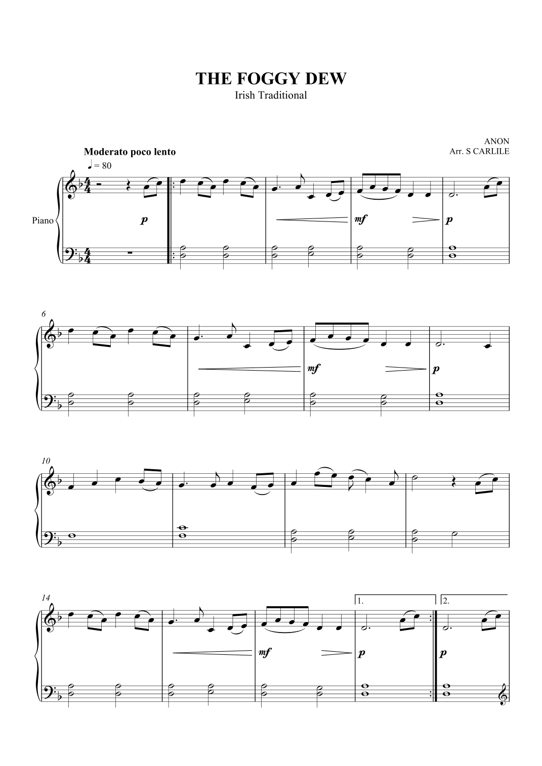 The Foggy Dew (arr. SCMusic)