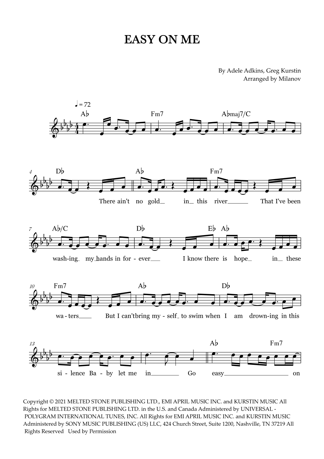 Easy On Me (arr. Milanov)