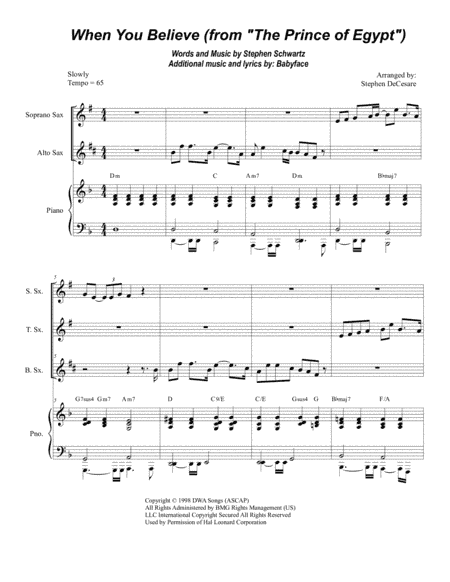 When You Believe (From The Prince Of Egypt) (arr. Stephen DeCesare)