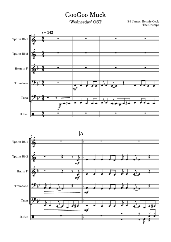 Goo Goo Muck (Wednesday OST) (arr. Vasyl Falbota)
