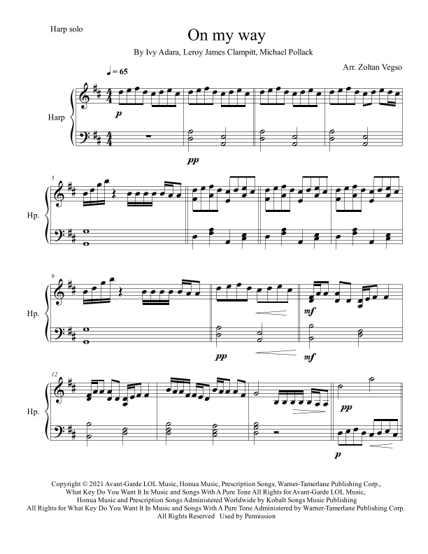 On My Way (arr. Zoltan Vegso)