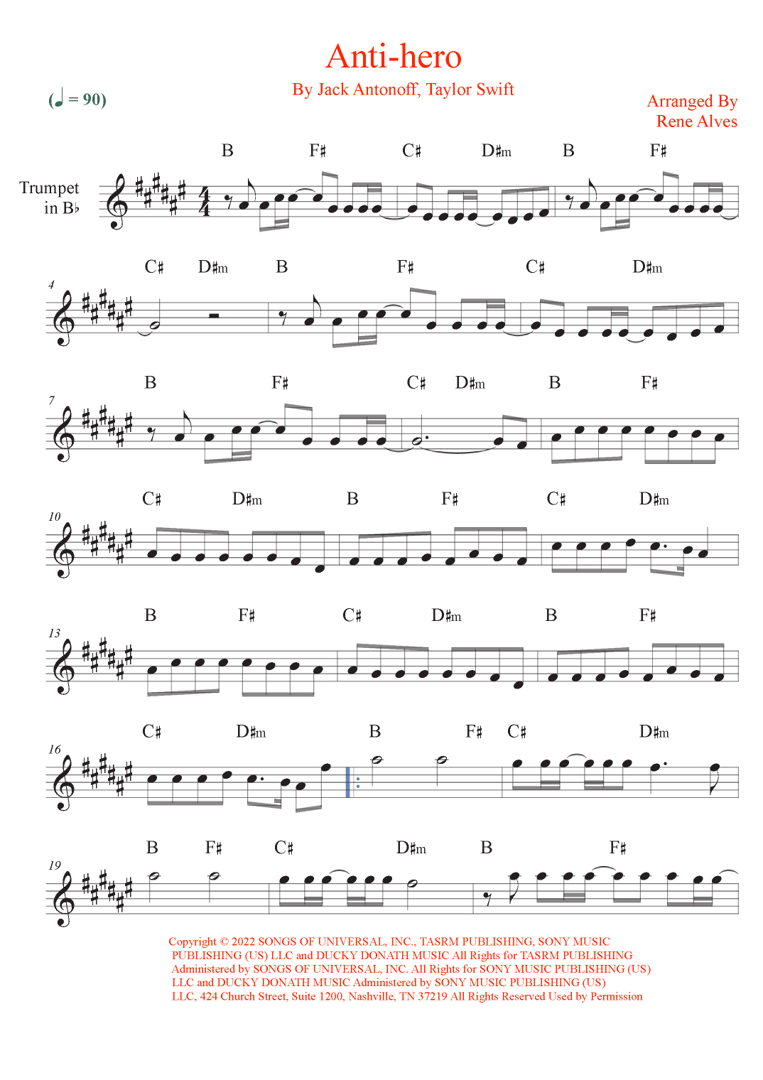 Anti-hero (arr. Rene Alves)