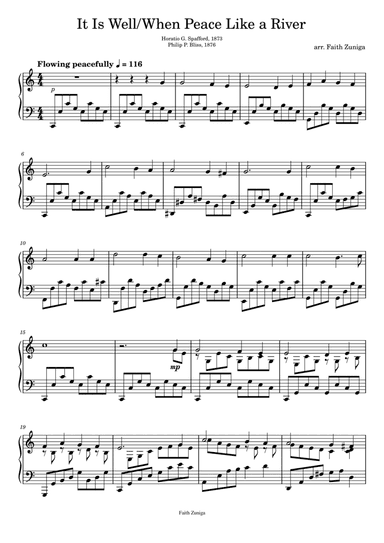 When Peace Like a River/It Is Well for Advanced Solo Piano (arr. Faith Zuniga)