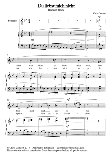 Two Heine Songs  for soprano voice and piano