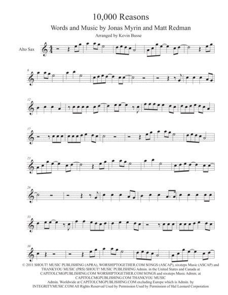 10,000 Reasons (Bless The Lord) (arr. Kevin Busse)