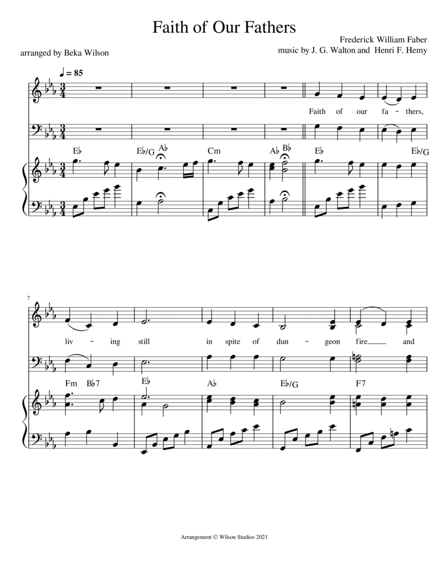Faith of Our Fathers--SATB choir (arr. Beka Wilson)