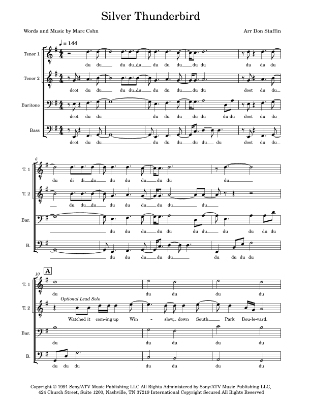 Silver Thunderbird (arr. Don Staffin)
