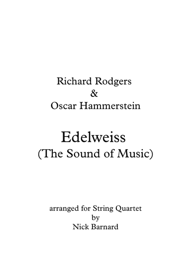 Edelweiss (arr. Nick Barnard)