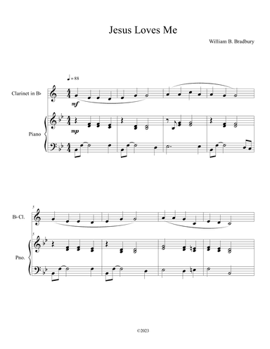 Jesus Loves Me (Clarinet Solo with Piano Accompaniment) (arr. B. C. Dockery)