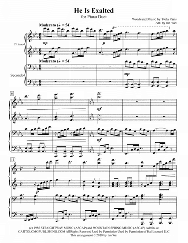He Is Exalted (arr. Ian Wei)