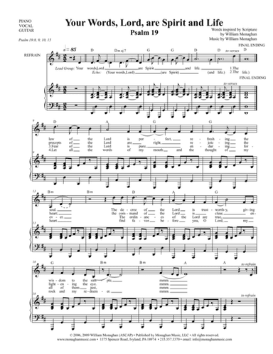 Your Words, Lord, are Spirit and Life (Psalm 19)