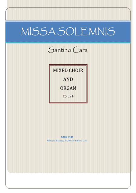 "Sanctus - Benedictus" for SABrB Chorus, solo voices and organ - From Missa Solemnis
