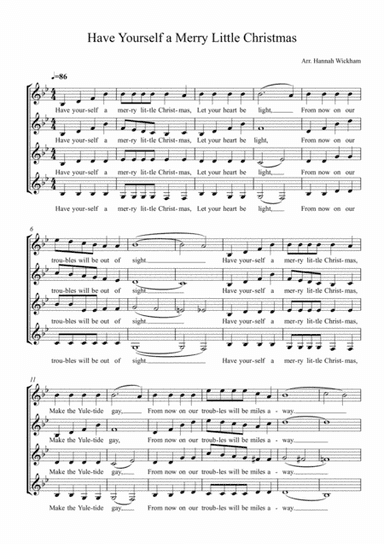 Have Yourself A Merry Little Christmas  from MEET ME IN ST. LOUIS (arr. Hannah Wickham)