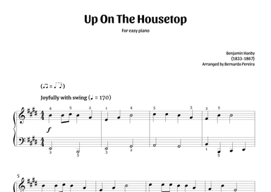 Up On The Housetop (easy piano – E major) (arr. Bernardo Pereira)