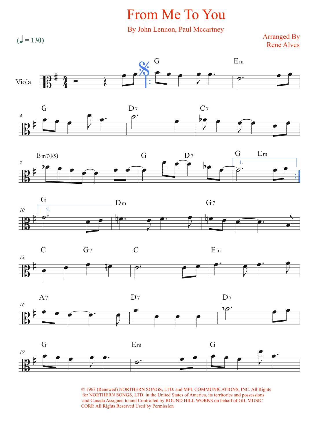 From Me To You (arr. Rene Alves)