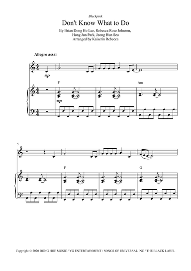Don't Know What To Do (arr. Kaiserin Rebecca)