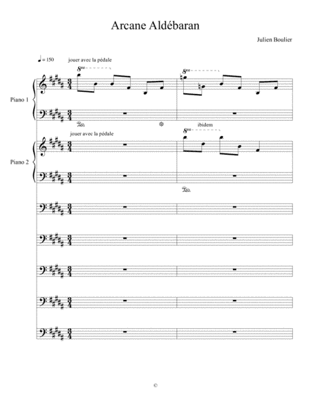 "Arcane Aldébaran" piano 1 & 2 / Cello 1,2,3,4 / Contrabass