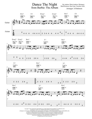 Dance The Night (arr. Andrew Pattinson)