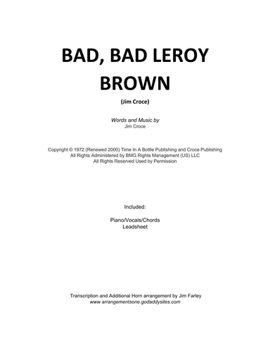 Bad, Bad Leroy Brown (arr. Jim Farley)