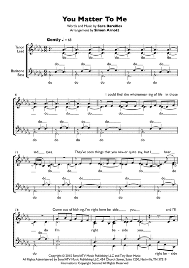 You Matter To Me (arr. Simon Arnott)