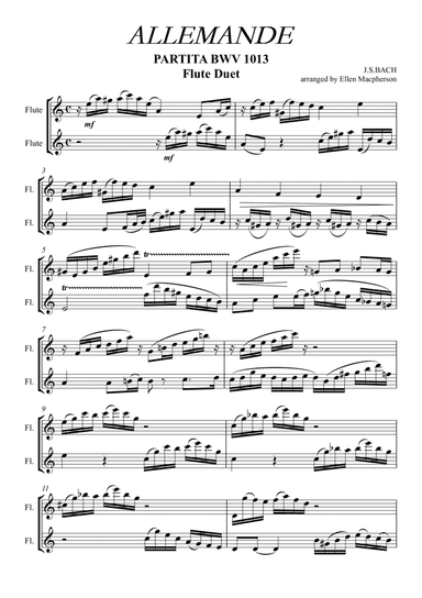 Bach Flute Duet - Allemande (arr. Ellen Macpherson)