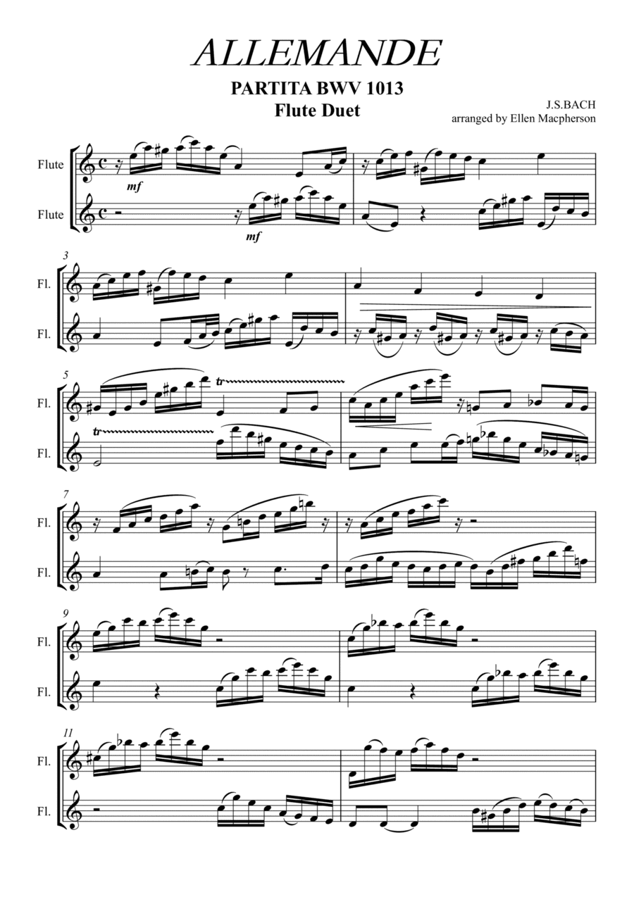 Bach Flute Duet - Allemande (arr. Ellen Macpherson)