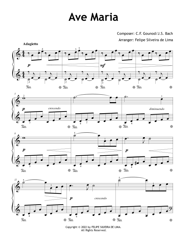Ave Maria (Intermediate Level) (arr. Felipe Silveira de Lima)