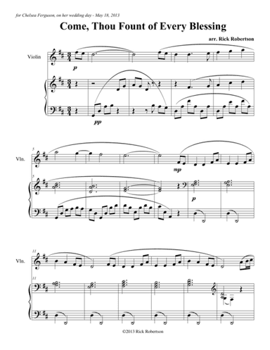 Come, Thou Fount of Every Blessing (arranged for solo instrument and piano by Rick Robertson) (arr. Rick Robertson)