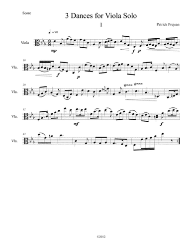 3 dances for Solo Viola