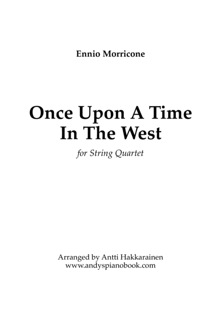 Once Upon A Time In The West from the Paramount Picture ONCE UPON A TIME IN THE WEST (arr. Antti Hakkarainen)