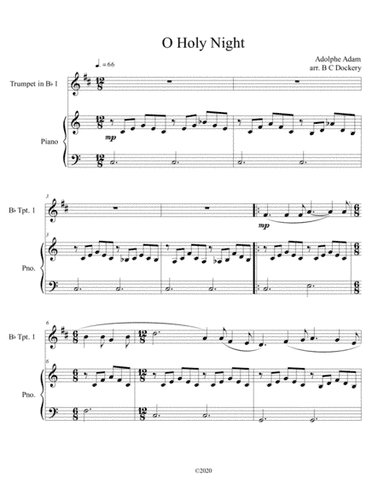 O Holy Night (trumpet solo) with piano accompaniment (arr. B C Dockery)