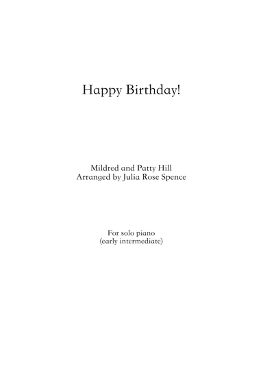 Happy Birthday (arr. Julia Rose-Spence)