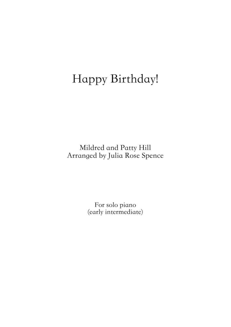Happy Birthday (arr. Julia Rose-Spence)