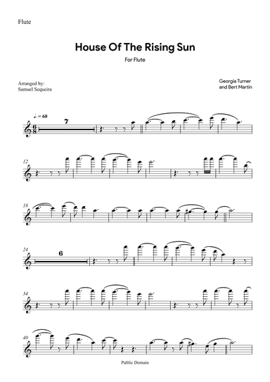House of the Rising Sun - for Flute - with play along (arr. Samuel Sequeira)