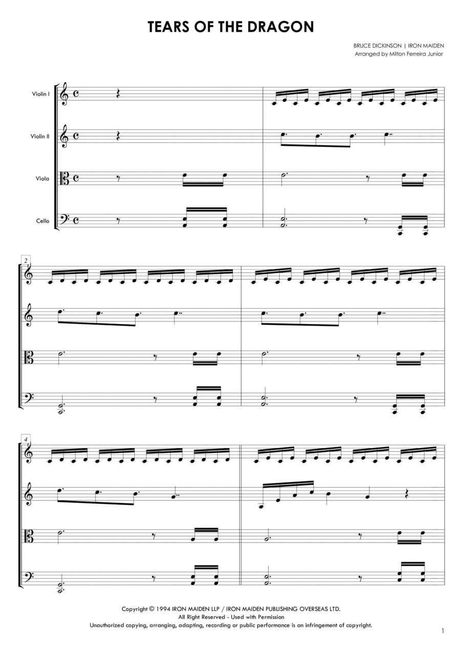 Tears Of The Dragon (arr. Milton Ferreira Junior)