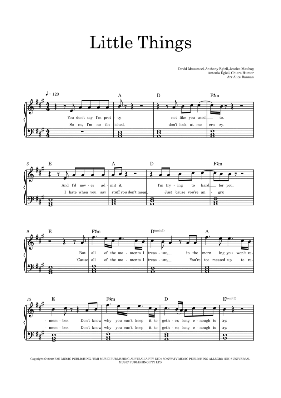 Little Things (arr. Alice Bannan)
