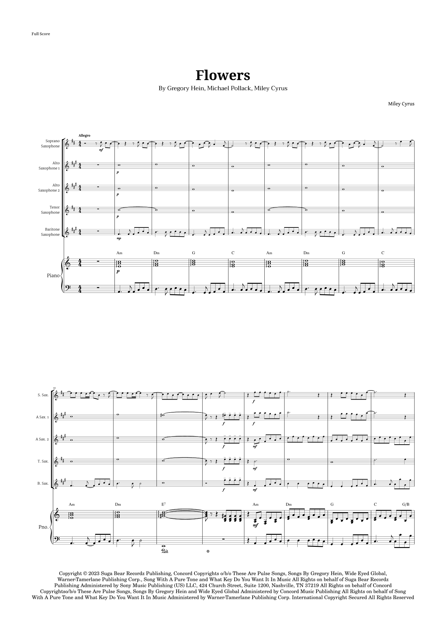 Flowers (arr. Langanho)