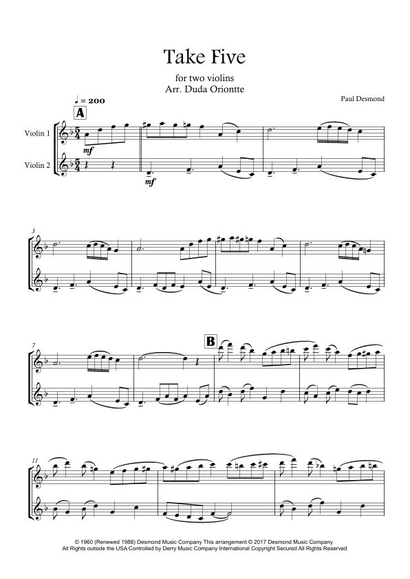 Take Five (arr. Duda Oriontte)